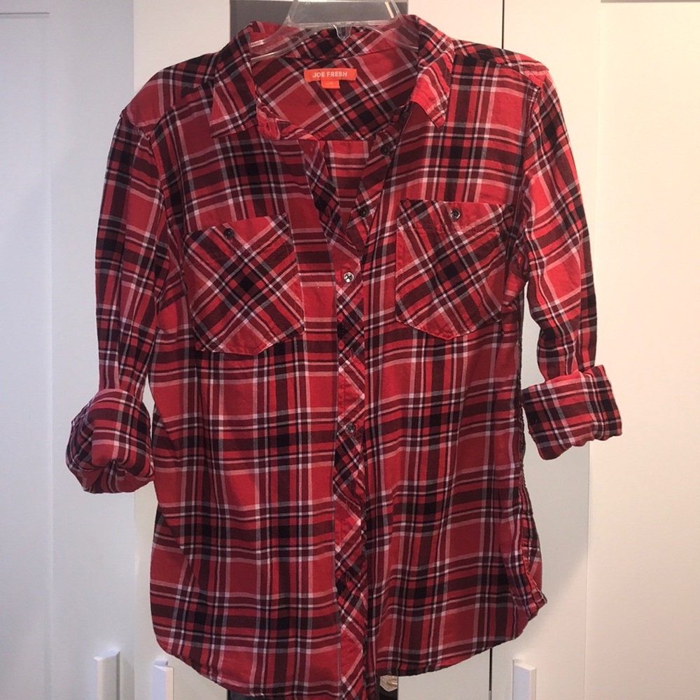 NWOT Plaid Button Down Long Sleeve